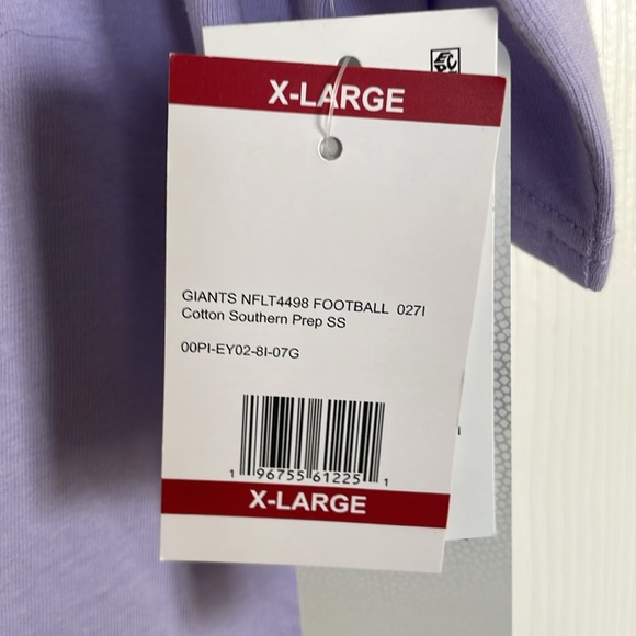 NEW! NFL Women’s New York Giants Light Purple Pocket T-Shirt w/Dog, Size XL - Picture 5 of 9